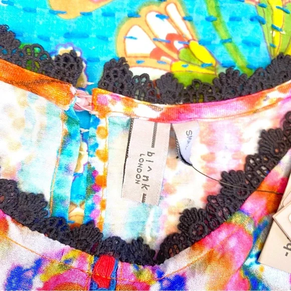 NWT Bl-ank London Anthropologie water color tie dye short sleeve dress small - Picture 11 of 13